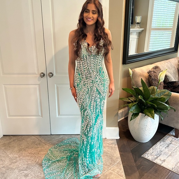 Custom Hand Beaded Gown-Prom